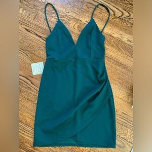 PLT  Green Formal Wrap Mini Dress  NWT
